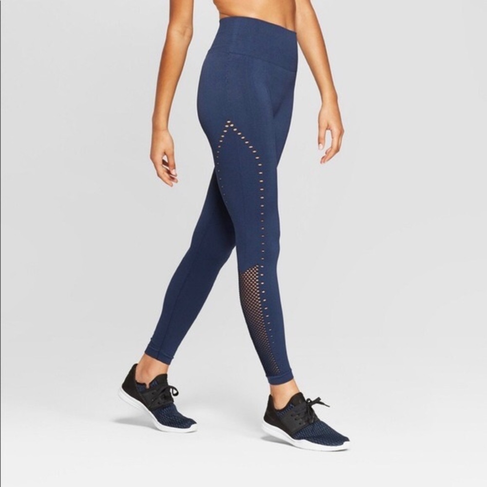 JoyLab Seamless Mid-Rise 7/8 Leggings, Navy